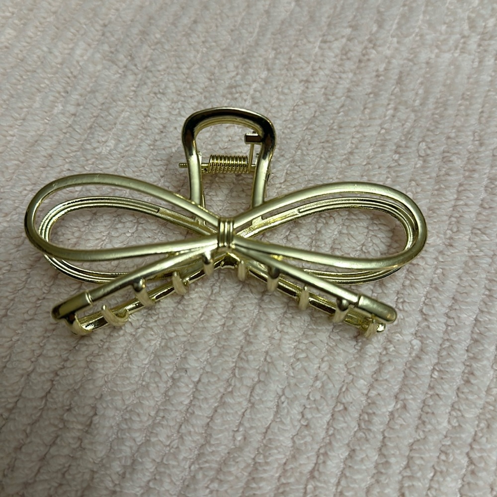 Gold Bowknot Hair Clip non-slip